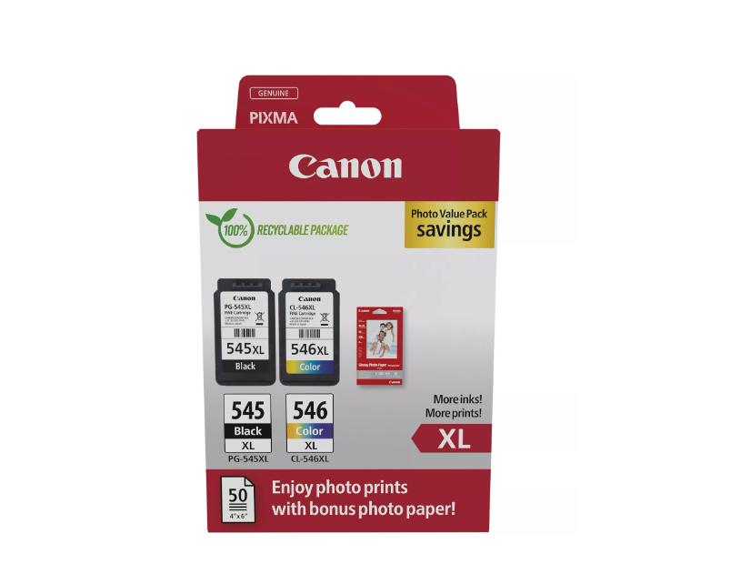 Canon Combo-Pack Original Black/Color VP, PG-545XL/CL-546XL+50p pentru Pixma, 8286B011AA