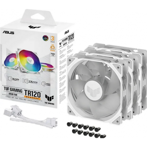 Asus Fan AS TUF Gaming TR120 ARGB RV WHI 3IN1, TUF GAMING TR120 FAN ARGB RV WHITE 3IN1 - imagine 6
