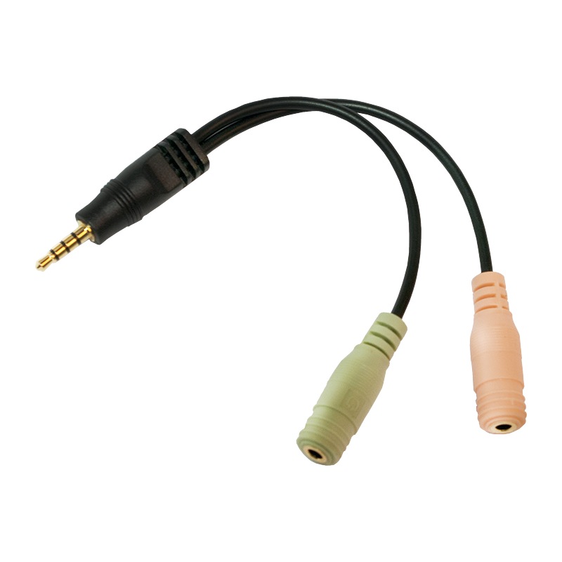 Logilink ADAPTOR audio stereo 3.5 stereo (1 x 3.5mm 4-pin T la 2 x 3.5" 3-pin M), 15cm, CA0021