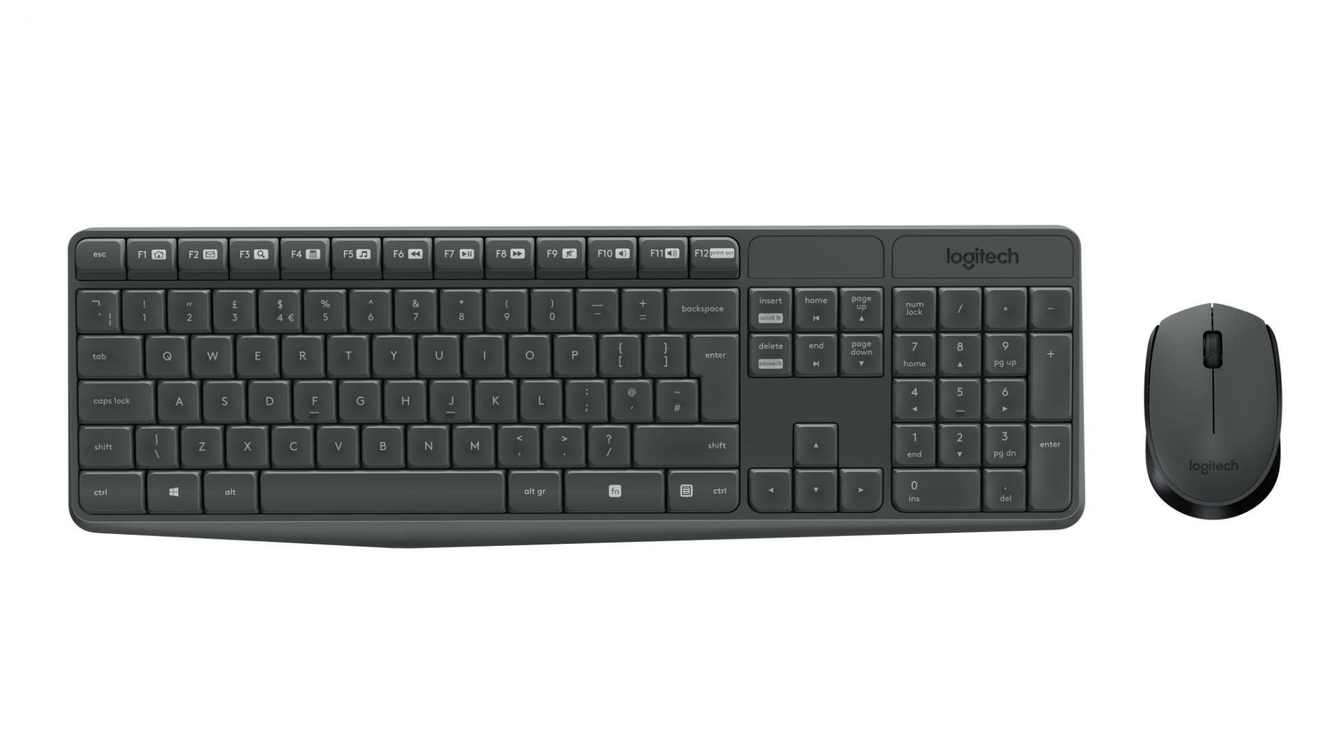 LOGITECH Kit wireless tastatura si mouse MK235, taste numerice, gri, 920-007931