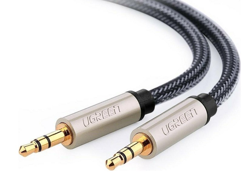 UGreen CABLU audio, AV125 stereo 3.5 mm jack (T) la 3.5 mm jack (T), braided, 2m, conectori, 10604