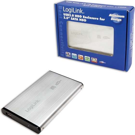 Logilink RACK extern, pt HDD/SSD, 2.5 inch, S-ATA, interfata PC USB 2.0, aluminiu, argintiu, UA0041A