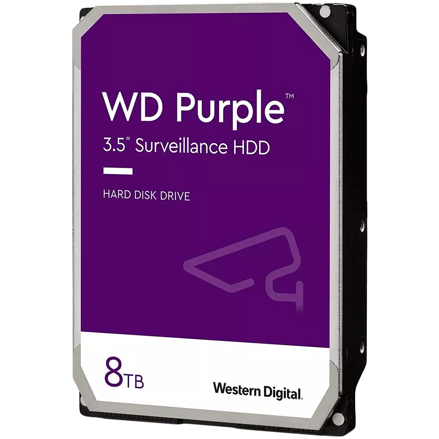WD HDD Video Surveillance Purple 8TB CMR, 3.5, 256MB, 5640 RPM, SATA, TBW: 180, WD85PURZ