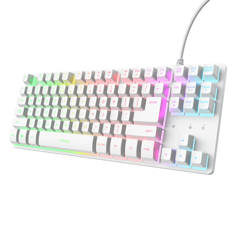 Trust Tastatura GXT833W Thado TKL, alb, TR-25894