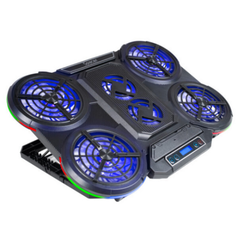 SPACER Stand/Cooler notebook, pana la 17 inch, 6 ventilatoare, negru, SPNS-GAMING-6F