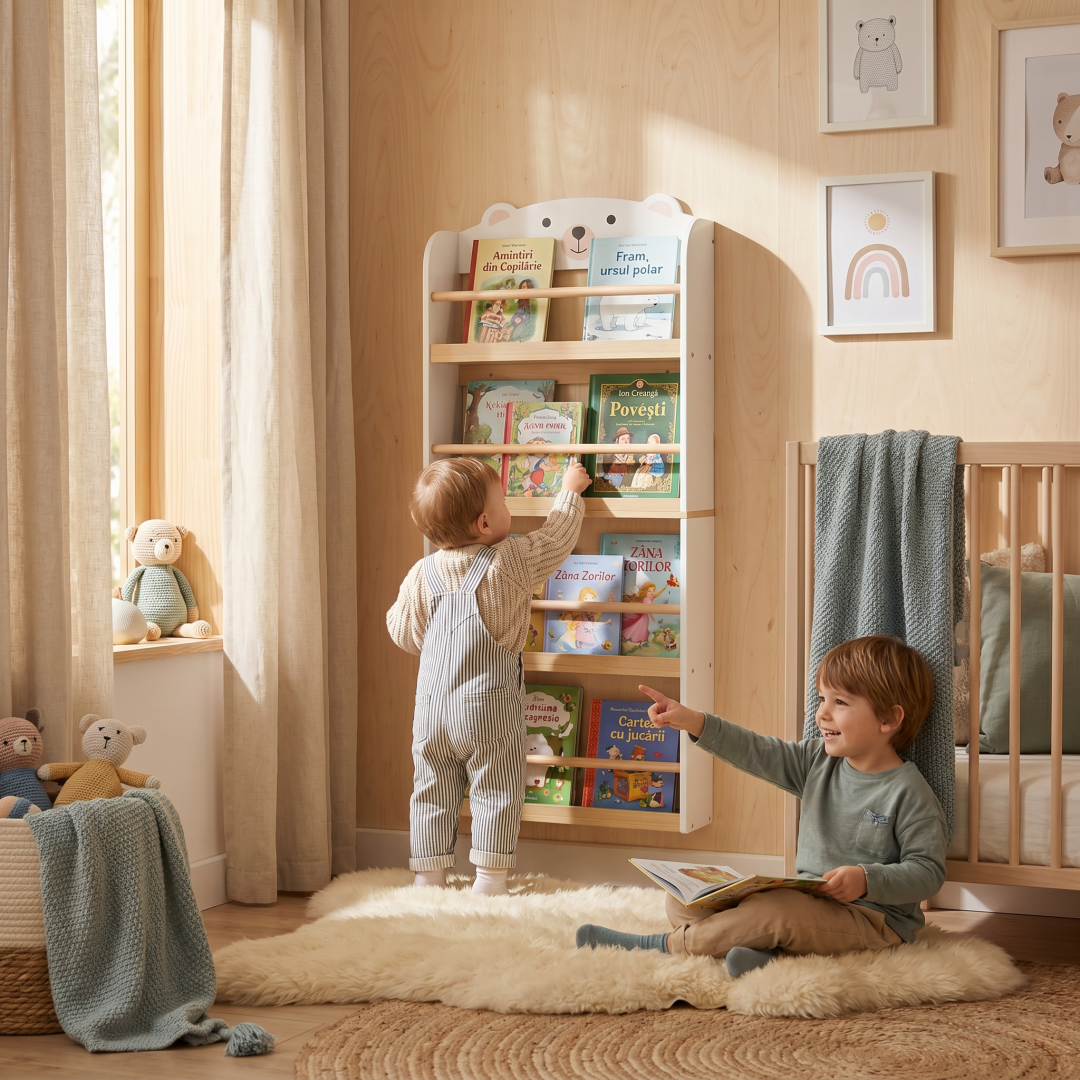 U-GROW Biblioteca carti si jucarii Bear, UG-74BIBL - imagine 8