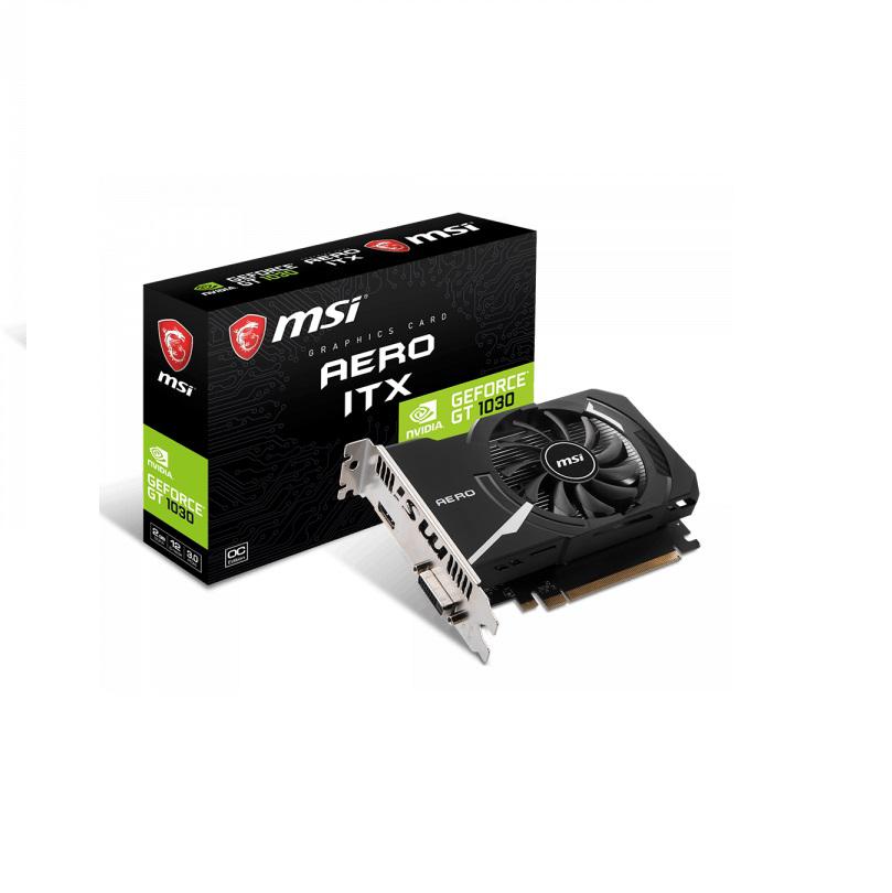 MSI Placa video GeForce GT 1030 AERO ITX 2GD4 OC, 2GB DDR4, 64-bit, GT1030AERITX2GD4OC