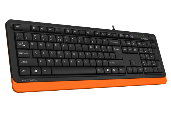 A4Tech TASTATURA, Fstyler USB, cu fir, 104 taste format standard, USB, negru &, FK10 Orange - imagine 2