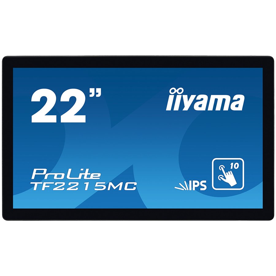 Iiyama Monitor 21,5" PCAP Bezel Free 10P Touch with Anti-Finger print coating, TF2215MC-B2