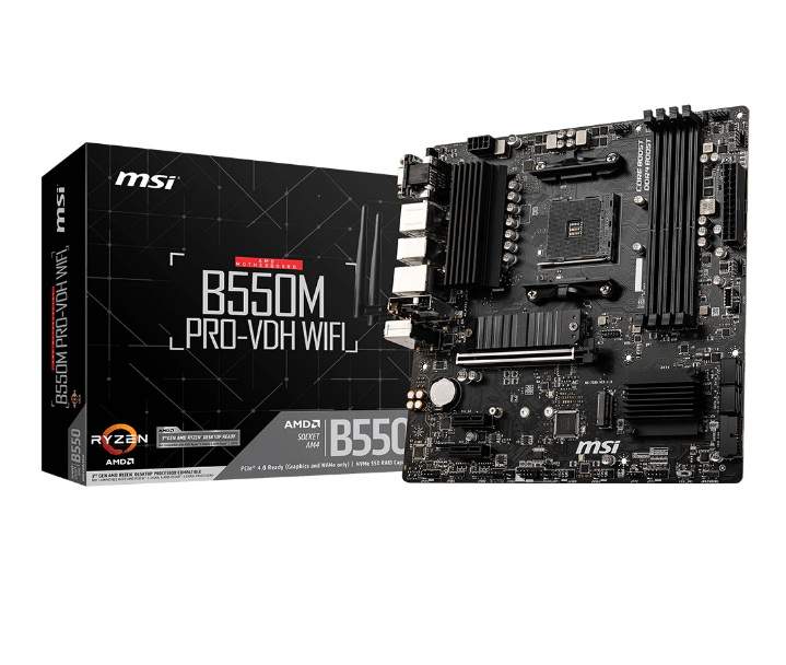 MSI PLACA de BAZA, skt AM4, mATX, AMD B550, 4 x DDR4, max. 128 GB, 4 x SATA, 2 x, B550M PRO-VDH WIFI