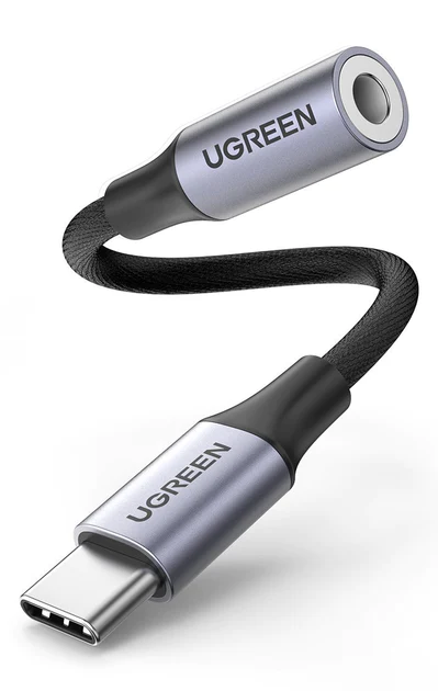 UGreen CABLU audio, "AV161", USB Type-C (T) la 3.5 mm jack (M), lungime 15cm, gri, 80154