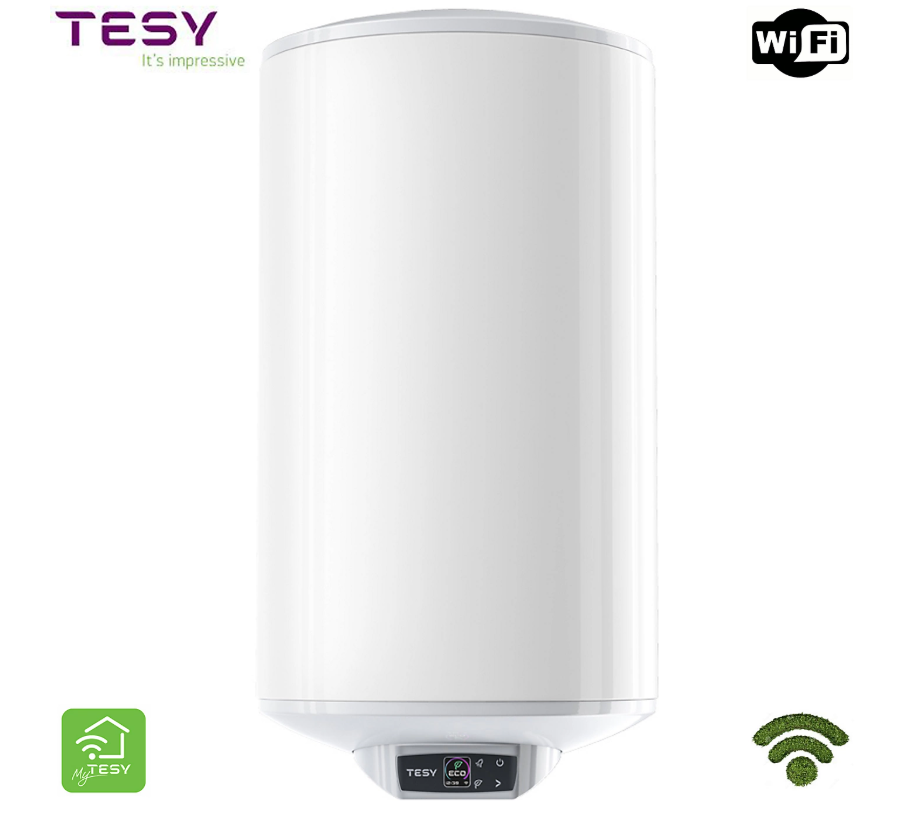 TESY Boiler electric BiLight Cloud 100L, Wi-Fi, 2000W, LCD, montare verticala, GCV 1004420 B15 ECW