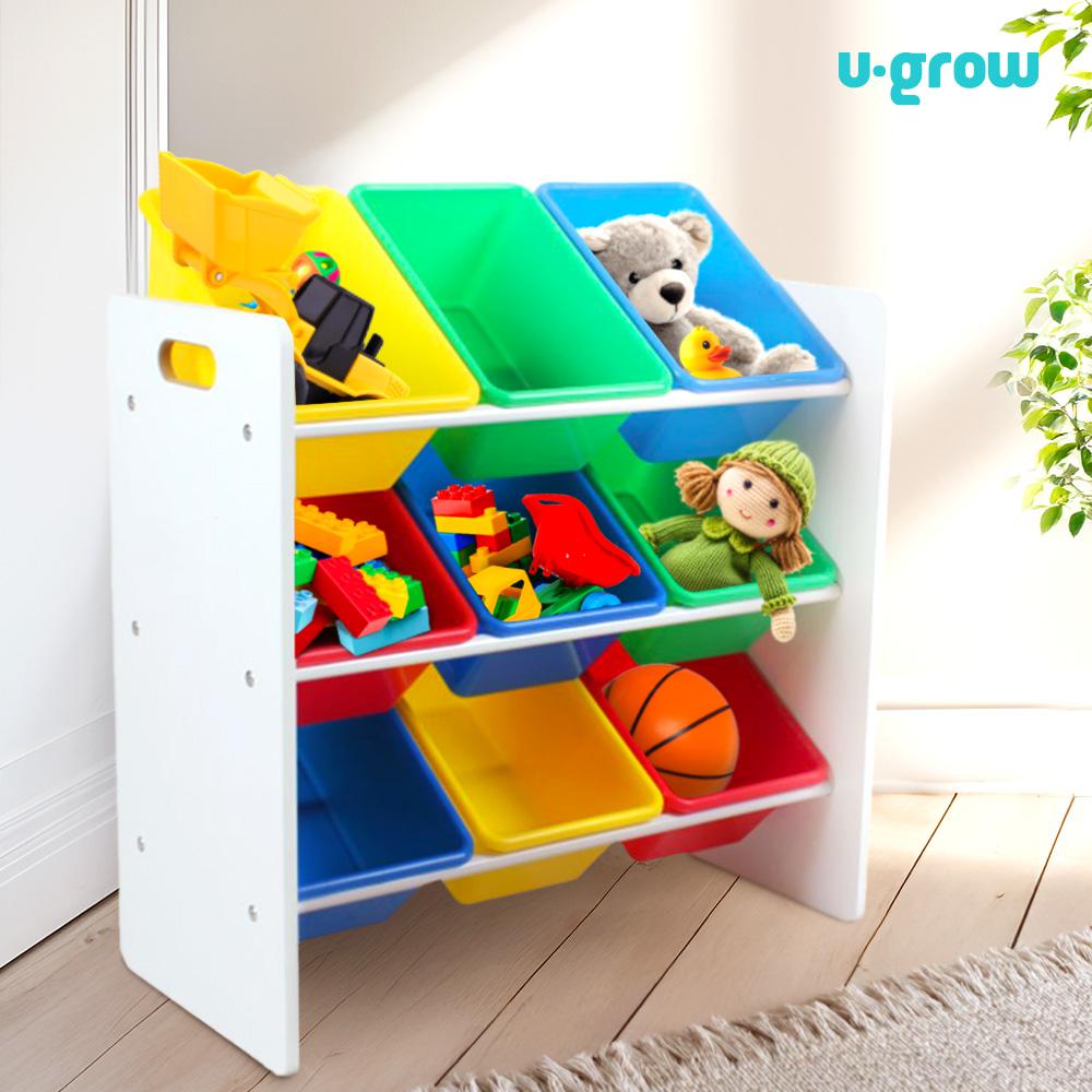 U-GROW Raft depozitare jucarii cu 9 cosuri multicolore, UGRD115-MCLR - imagine 2