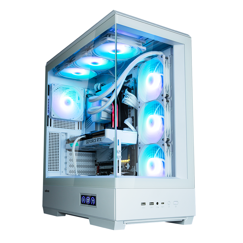 Zalman CARCASA P50 DS, middle tower, gaming, fara sursa, suporta 10xfan, 4xfan inclus, P50 DS White