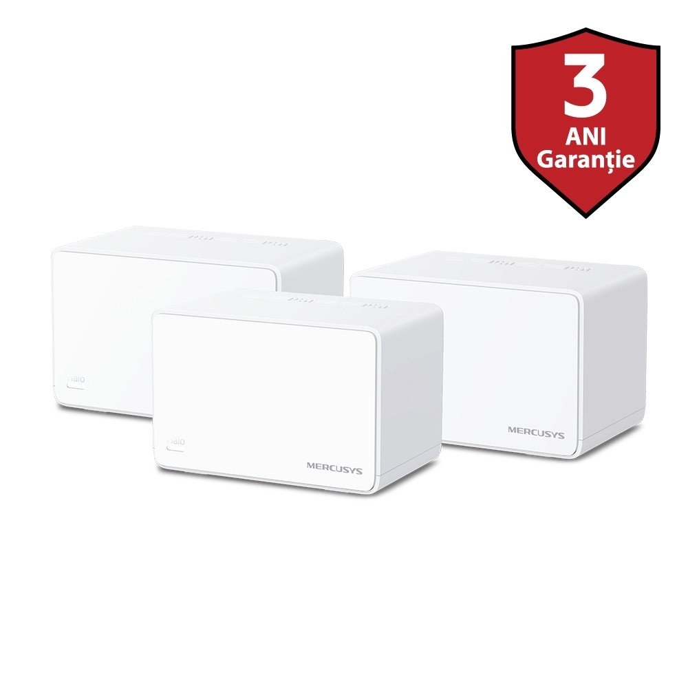 Mercusys MESH, wireless, router AX3000, pt interior, 3000 Mbps, port LAN si WAN, Halo H80X(3-pack)