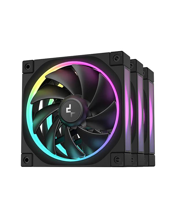 Deepcool Set 3 ventilatoare FL12R 3IN1, 120mm, 500-2150 RPM, FDB, 55 cfm, 4pin PWM, R-FL12R-BKAPN3-G