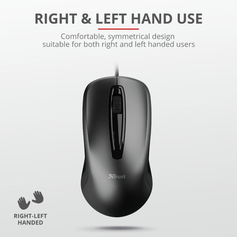 TRUST Mouse Carve, 1200 dpi, Negru, TR-23733 - imagine 7