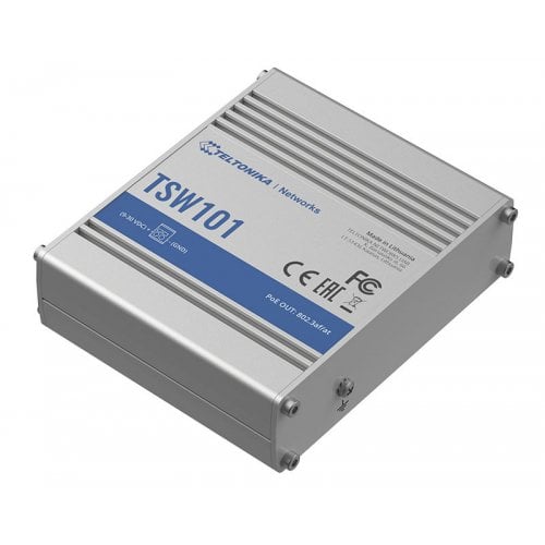 TELTONIKA SWITCH POE TSW101, 5 x LAN port 10/100/1000 Mbps din care 4 x PoE, buget PoE, TSW101000000