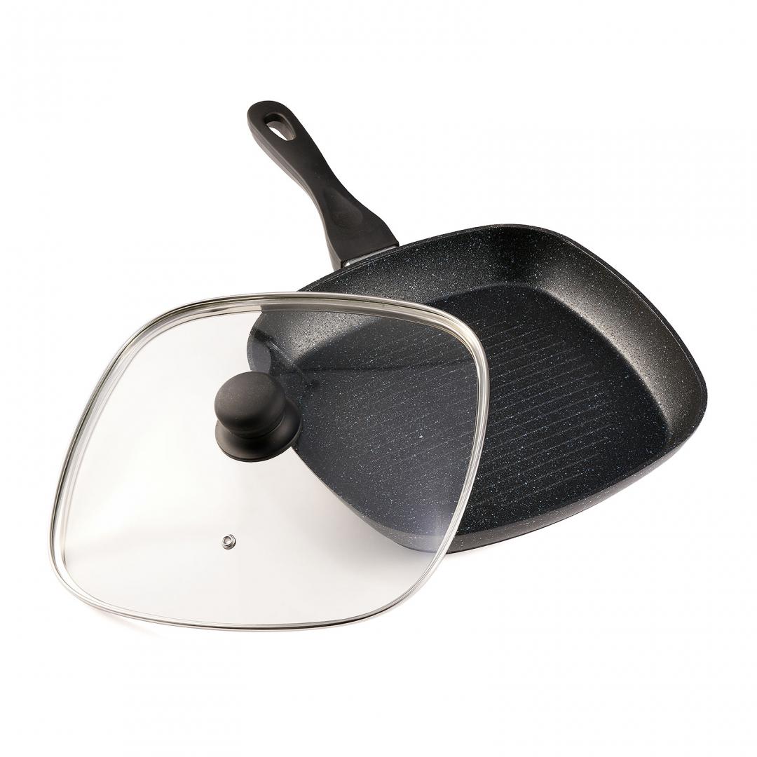 HEINNER TIGAIE GRILL ALUMINIU+CAPAC, 28X4CM, BLACK SAND, COOKING BY, HR-BET-ROCA28G