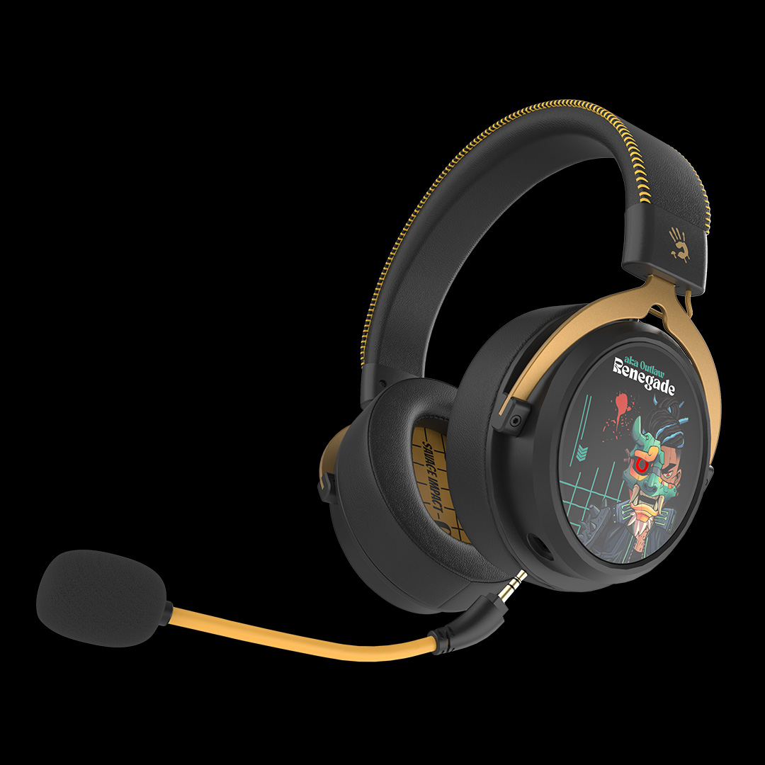 A4Tech Casti gaming Bloody Bluetooth v5.3 + 2.4GHz + Wired Multi-Mode, MR595 Renegade Midnight