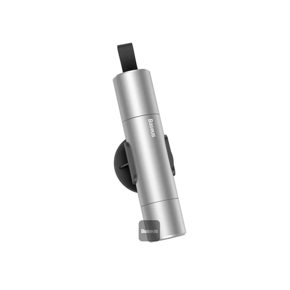 Baseus DISPOZITIV URGENTE auto, ciocan spart geamul + cutter centura, argintiu, CRSFH-0S