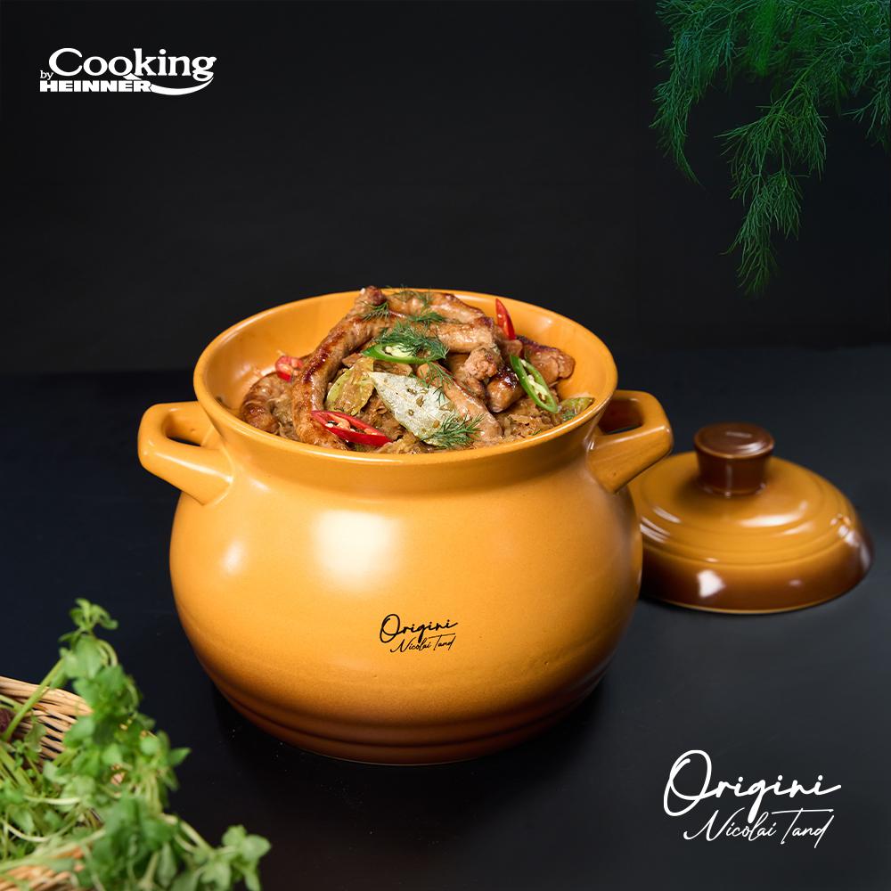 HEINNER OALA CERAMICA CU CAPAC, 19x19.5 CM, 6 L, NICOLAI TAND, ORIGINI, COOKING BY, HR-FJ-070 - imagine 10