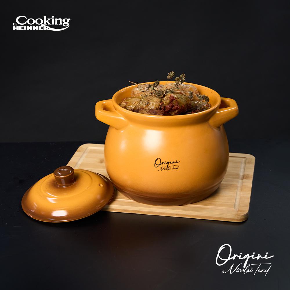 HEINNER OALA CERAMICA CU CAPAC, 14.5x16 CM, 3 L, NICOLAI TAND, ORIGINI, COOKING BY, HR-FJ-035 - imagine 8