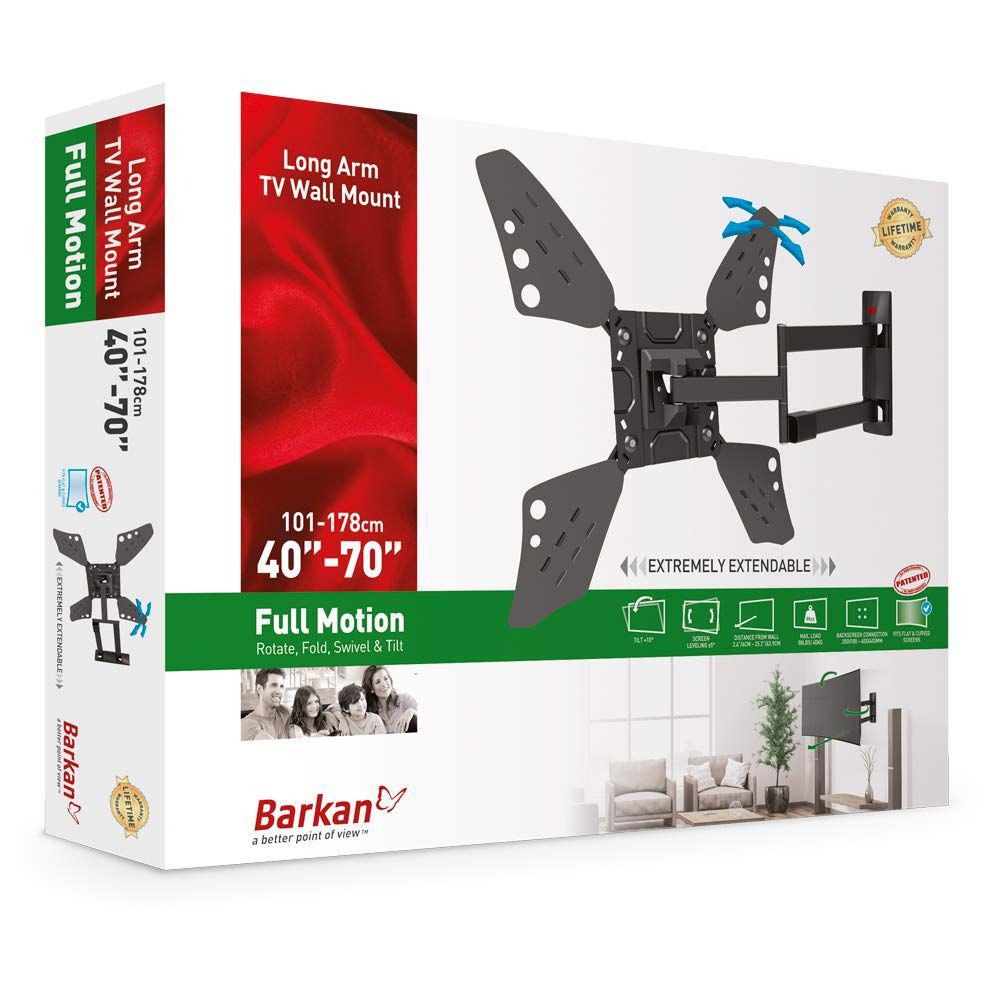 BARKAN Suport TV de perete, Fix, 32"- 70", VESA 400 x 400 mm, suporta pana la 40kg, negru, 3400L.B