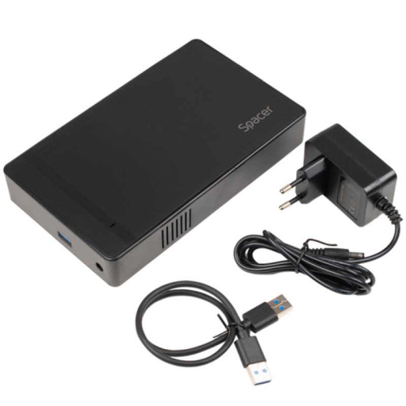 SPACER Rack HDD, USB 3.2 Gen 1, SATA3, 3.5 inch, Black, SPRK-35USB3-01