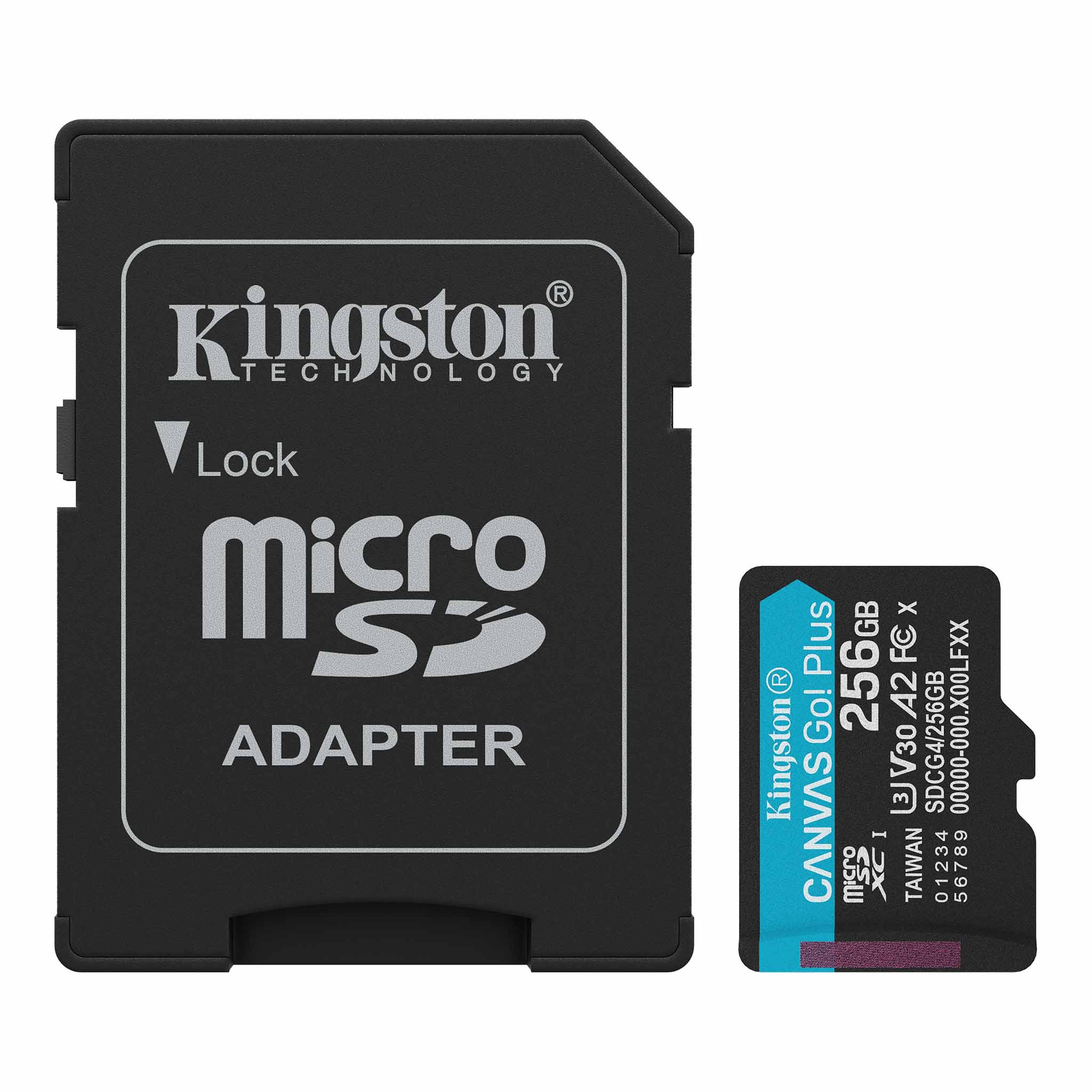 Kingston 256GB microSDXC Canvas Go Plus Gen4 200MB/s A2 U3 V30 Card + Adapter, SDCG4/256GB