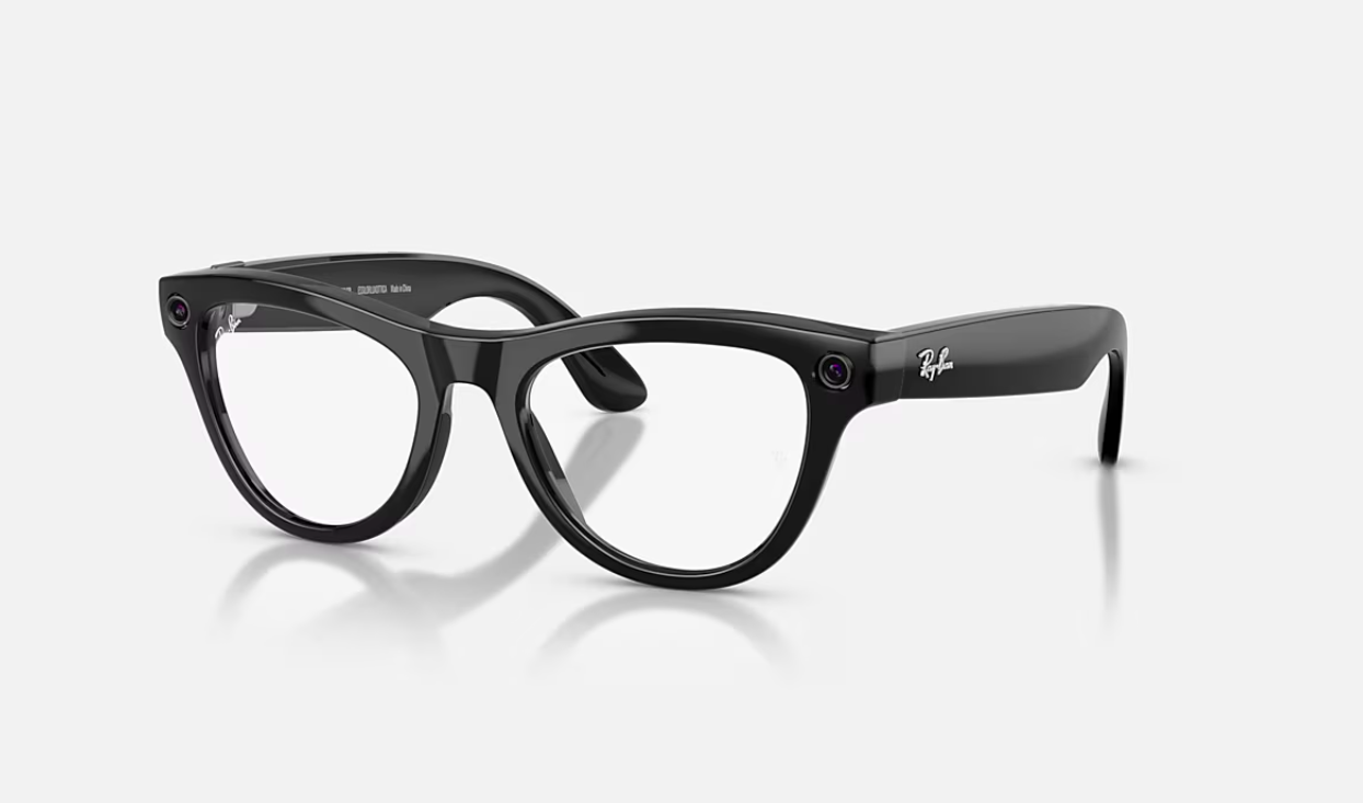 RAYBAN Ray-Ban Meta Skyler Gen 2 High Bridge Fit Shiny Black Clear/Graphite, RW4014 601/1M 52-20