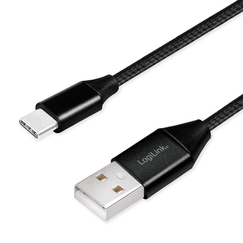 Logilink CABLU alimentare si date, pt. smartphone, USB 2.0 (T) la USB 2.0 Type-C (T), 0.3m, CU0139