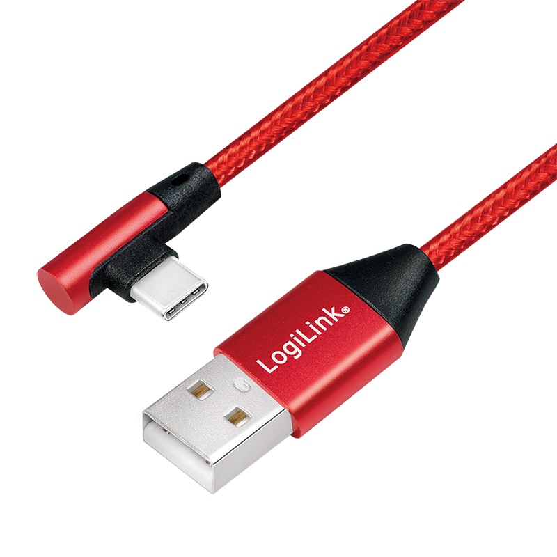 Logilink CABLU alimentare si date, pt. smartphone, USB 2.0 (T) la USB 2.0 Type-C (T) la 90, CU0146