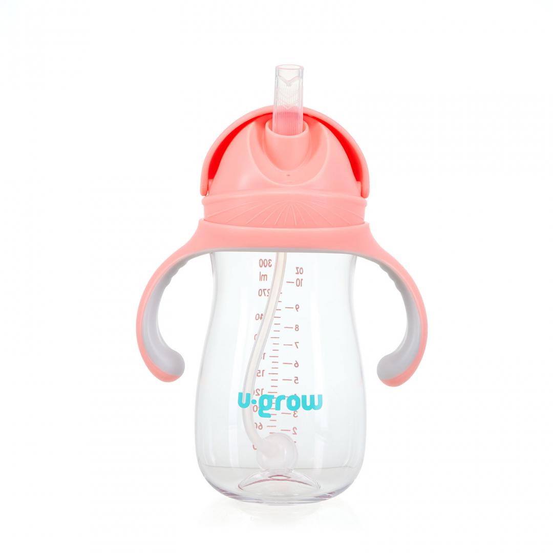 U-GROW Cana cu pai tritan, roz, 300ml, UG-895PK