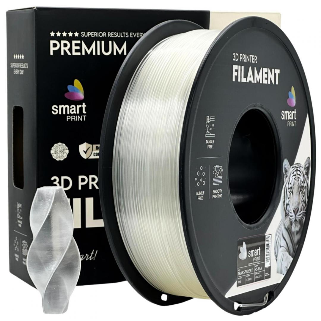 SMART PRINT HS-PLA FILLAMENT 1KG TRANSPARENT, Diametru 1.75mm, Greutate: 1kg, HS-PLA TRANSPARENT