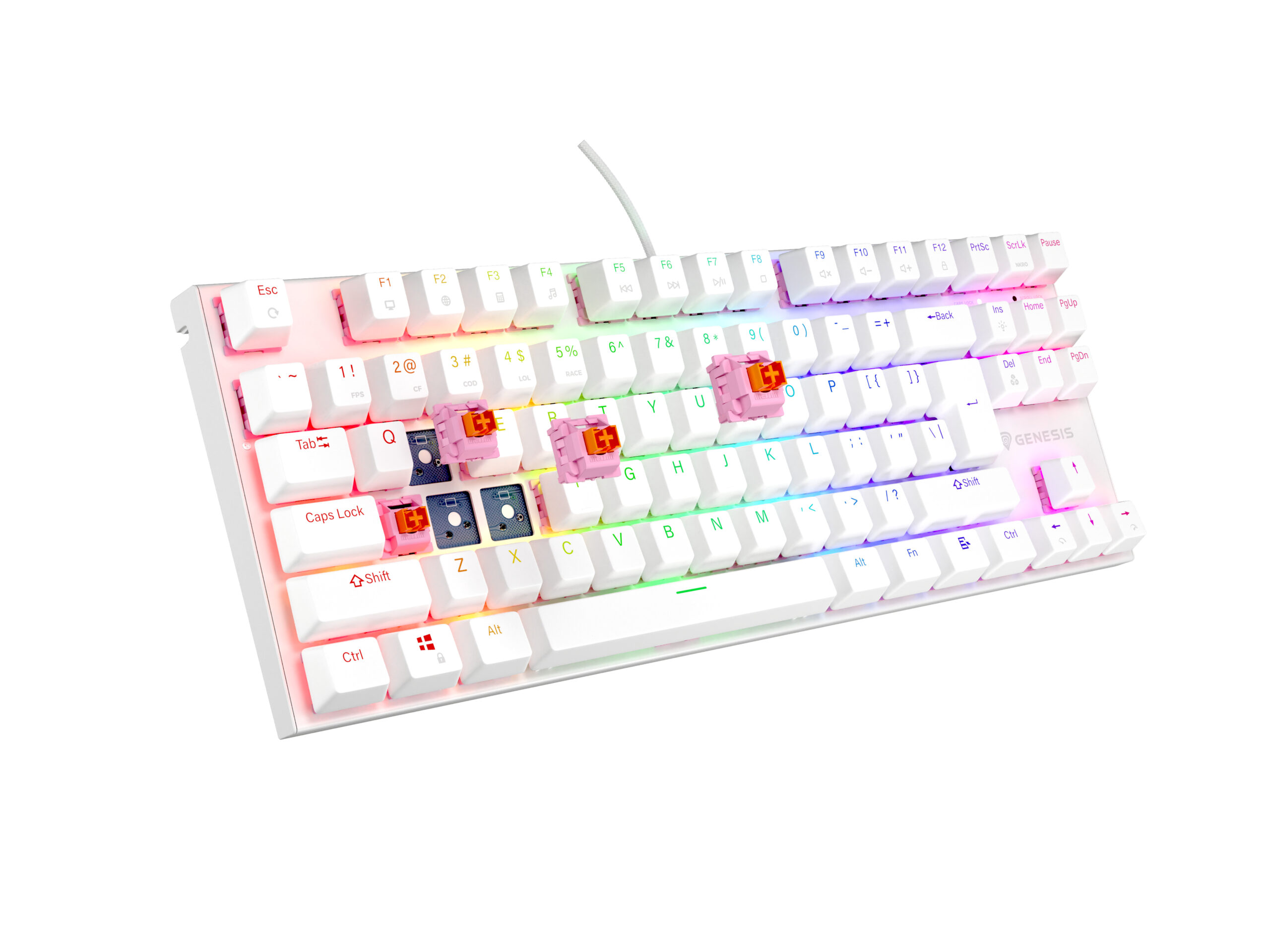 Genesis Tastatura Thor 303 TKL P alb, NKG-2063 - imagine 7