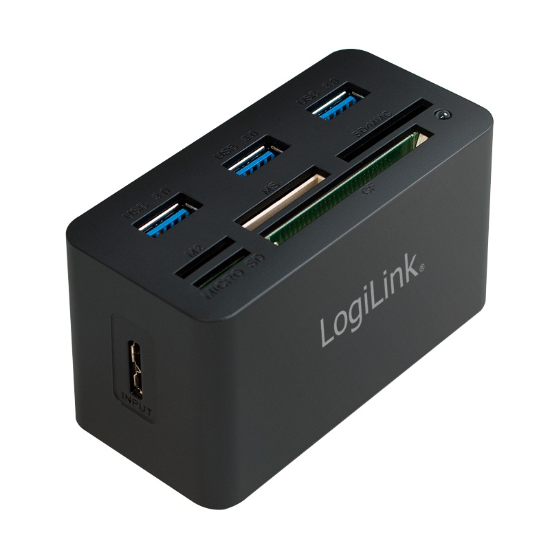 Logilink HUB extern, porturi USB: USB 3.0 x 3, conectare prin USB 3.0, alte porturi: SD, CR0042