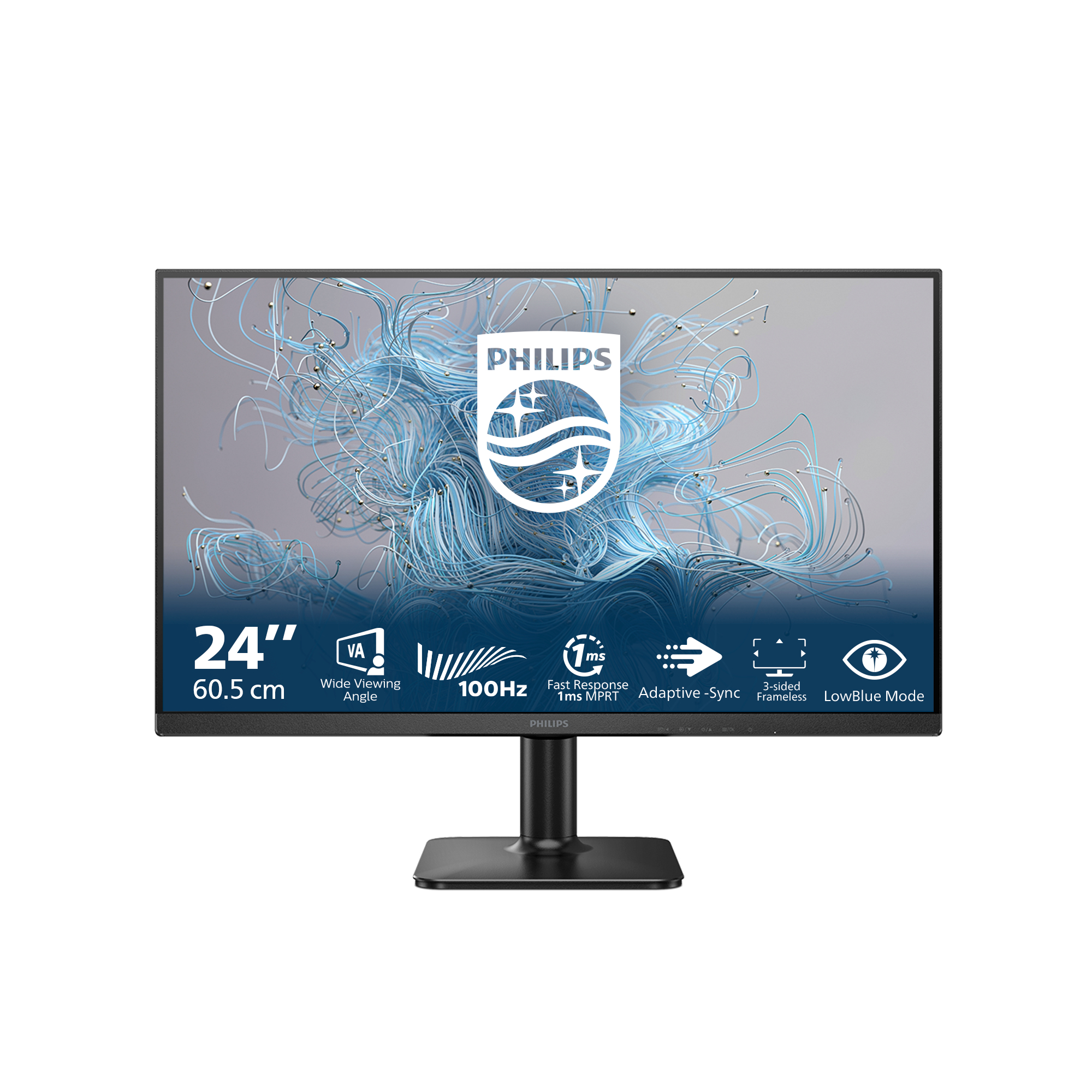 Philips Monitor 23.8" VA FHD 1920x1080 100Hz 4ms (1ms MPRT) FlickerFree VGA HDMI, 24E2N1100LB/00
