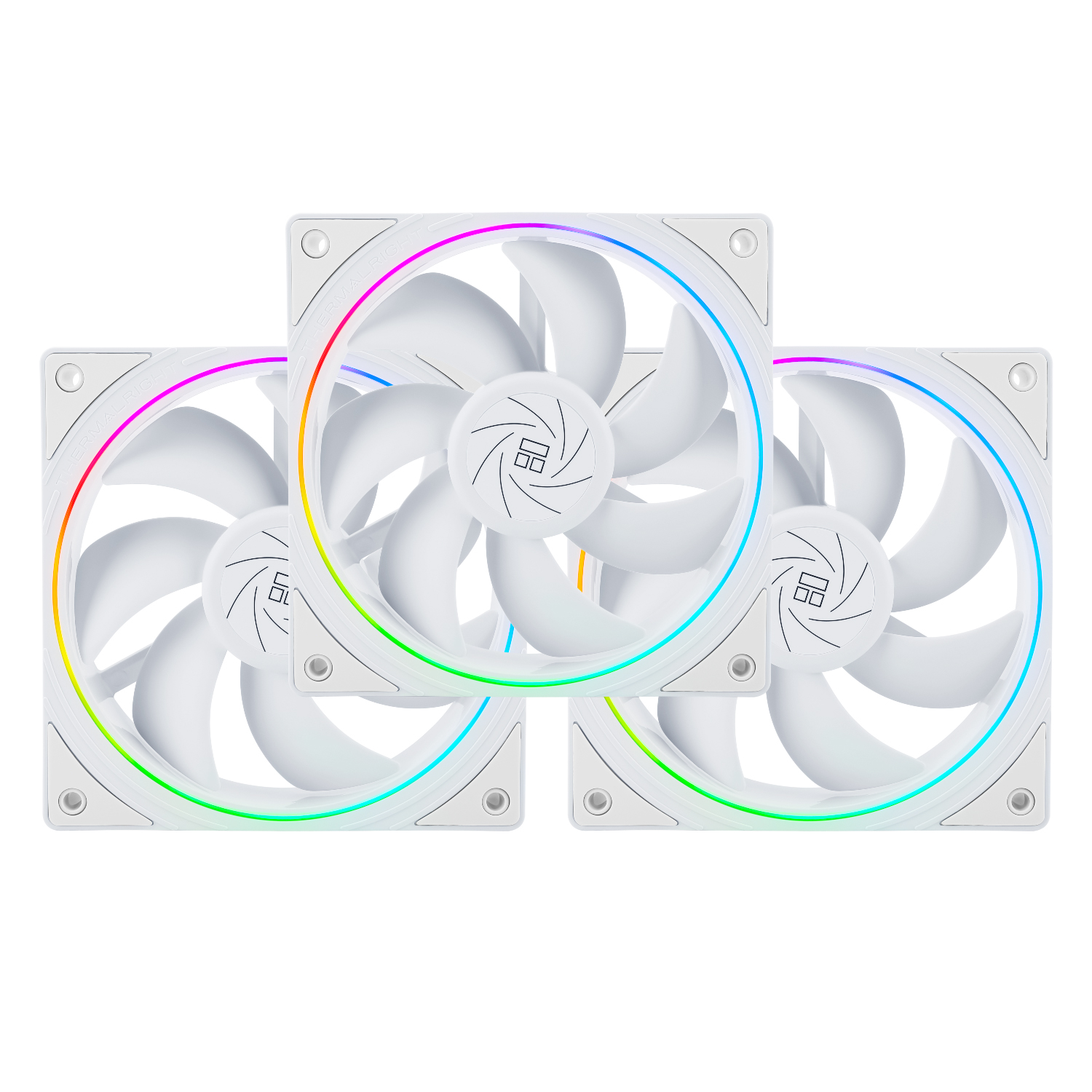 Thermalright Set 3 ventilatoare TL-S12, 120mm, 1500 RPM, S-FDB Bearing, 47.6 CFM, LED, TL-S12-W-3