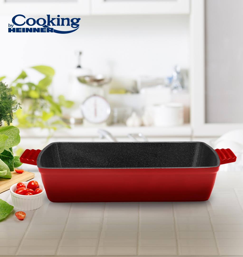 HEINNER TAVA FONTA EMAILATA, 33x23x7 CM, RED LINE, COOKING BY, HR-KN-TV33 - imagine 2
