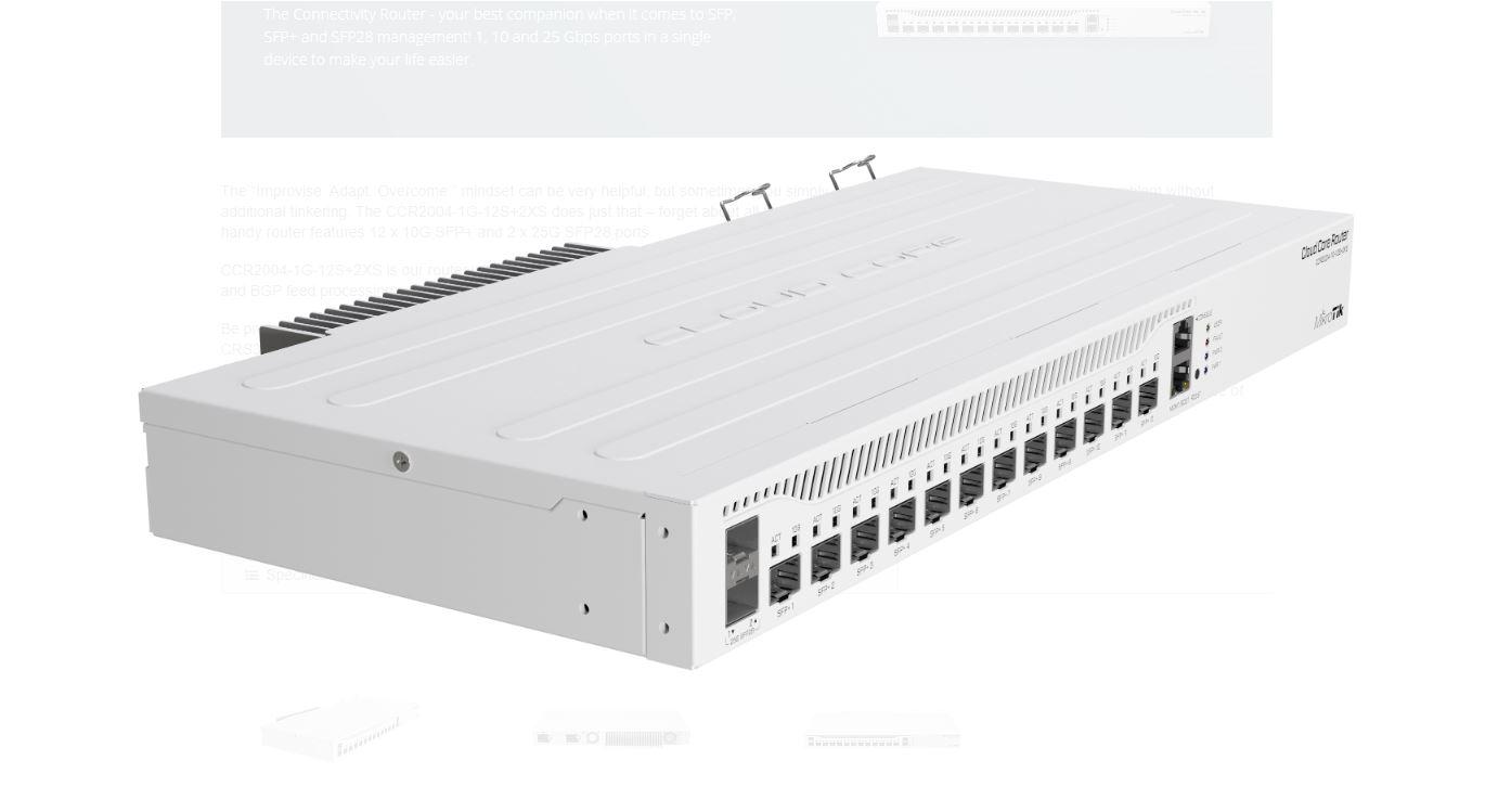 Mikrotik ETHERNET ROUTER, CCR2004-1G-12S+2XS