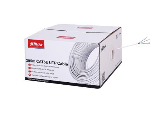 DAHUA Cablu UTP CAT5E 305m, Alimentare PoE: maxim 160m, Manta exterioară ecologică, DH-PFM920I-5EU-C