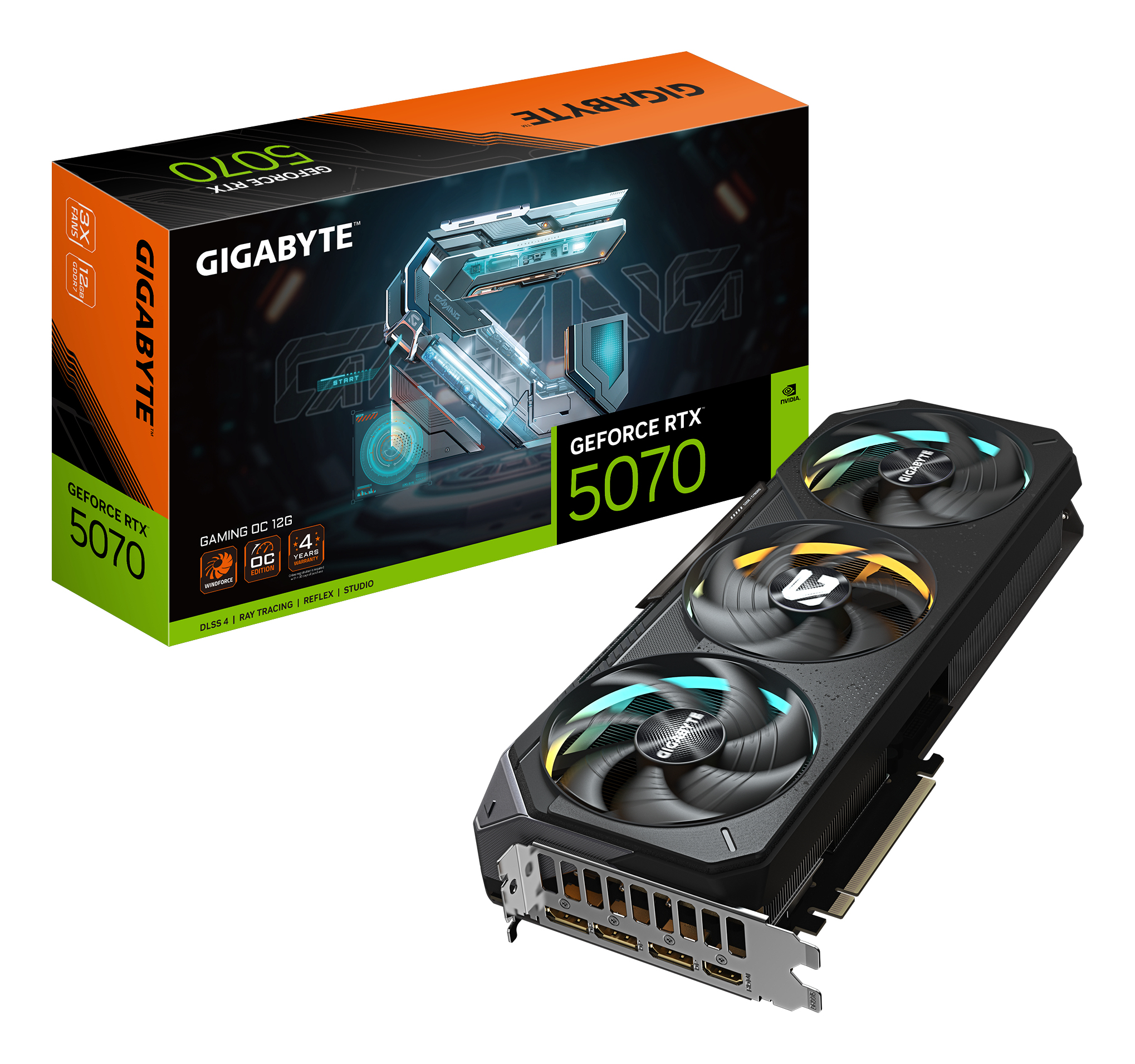 Gigabyte Placa video RTX5070 Gaming OC 12GB GDDR7 HDMI 3xDP, GV-N5070GAMING OC-12GD