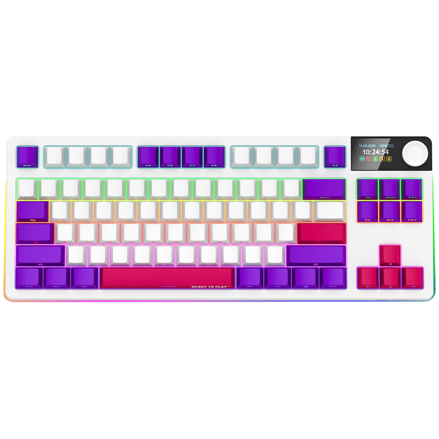 LORGAR KBP70TKLW, Wireless TKL Mechanical Gaming Keyboard Pro, White, EN layout, LRG-KBP70TKLW-WH-US