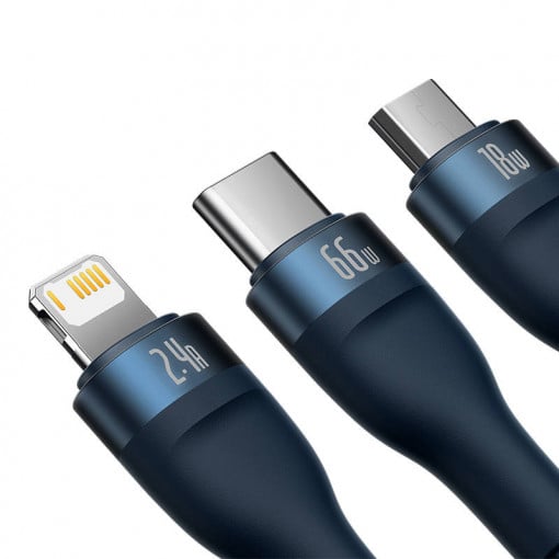 Baseus CABLU alimentare si date Flash Series II One- for-three, pt. smartphone, USB si, CASS040003 - imagine 3