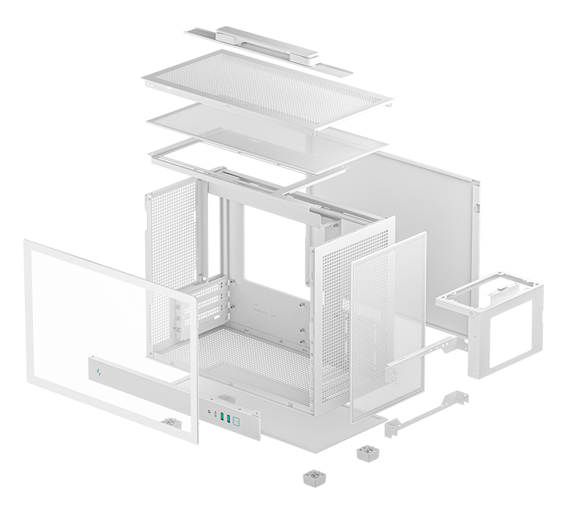 Deepcool CARCASA CH160 PLUS Wh, mini tower, gaming, fara sursa, suporta 4xfan, USB, R-CH160-WHNGM0-G - imagine 10