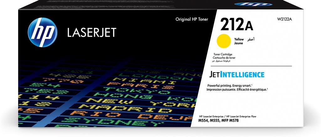 HP Toner Original Yellow, nr.212A pentru Laser Jet M555x|M554dn|M555dn|MFP M578c|M578z|M578f, W2122A