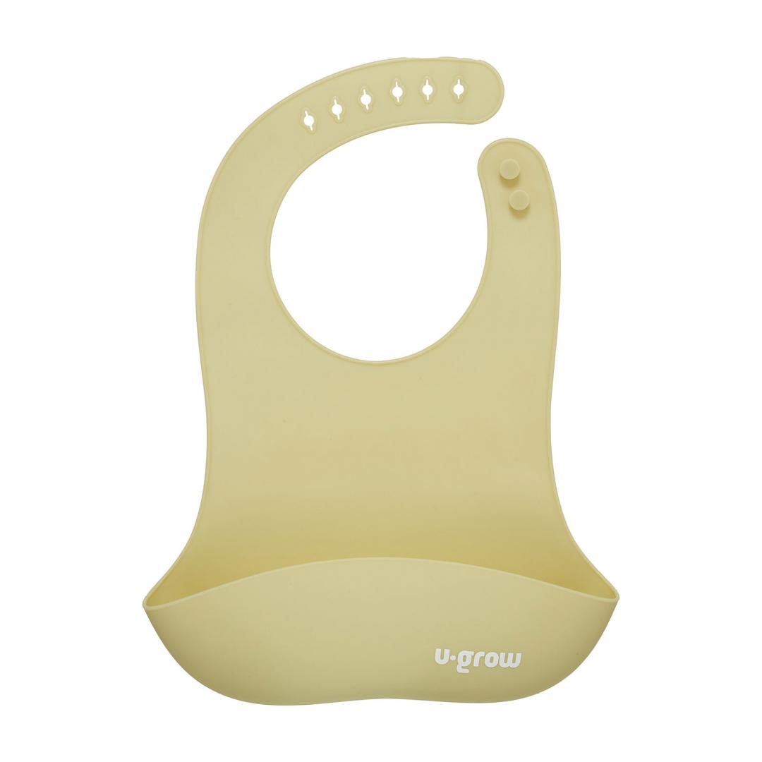 U-GROW Set diversificare 5 piese silicon : baveta, bol, farfurie, lingurita si furculita, UG-SET2OV - imagine 4
