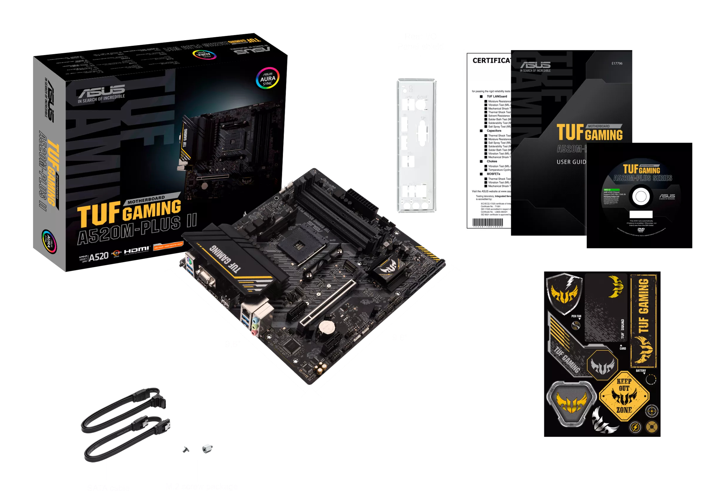 Asus Placa de baza, AM4, DDR4, mATX, Negru, TUF GAMING A520M-PLUS II - imagine 6