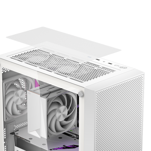 PCCOOLER CARCASA, middle tower, gaming, fara sursa, suporta 7xfan, PSU shroud, USB, C3B310-WHP0-GL - imagine 4